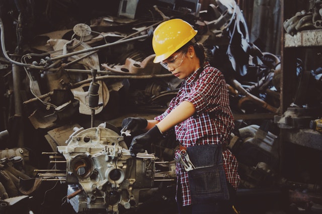 Woman working in factory